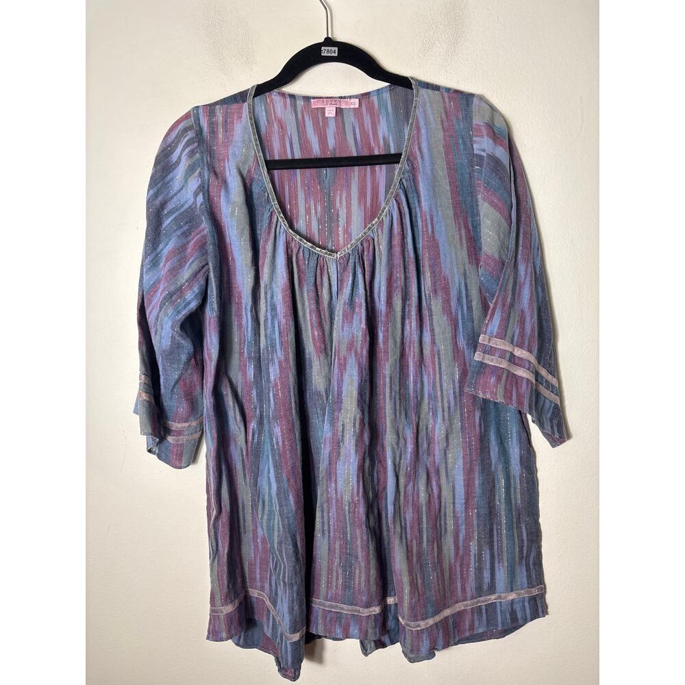 Calypso Blues and Purples Cotton Top Sz XS